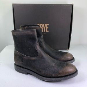 Frye Boots Bowery Zip Leather Distressed Shoes